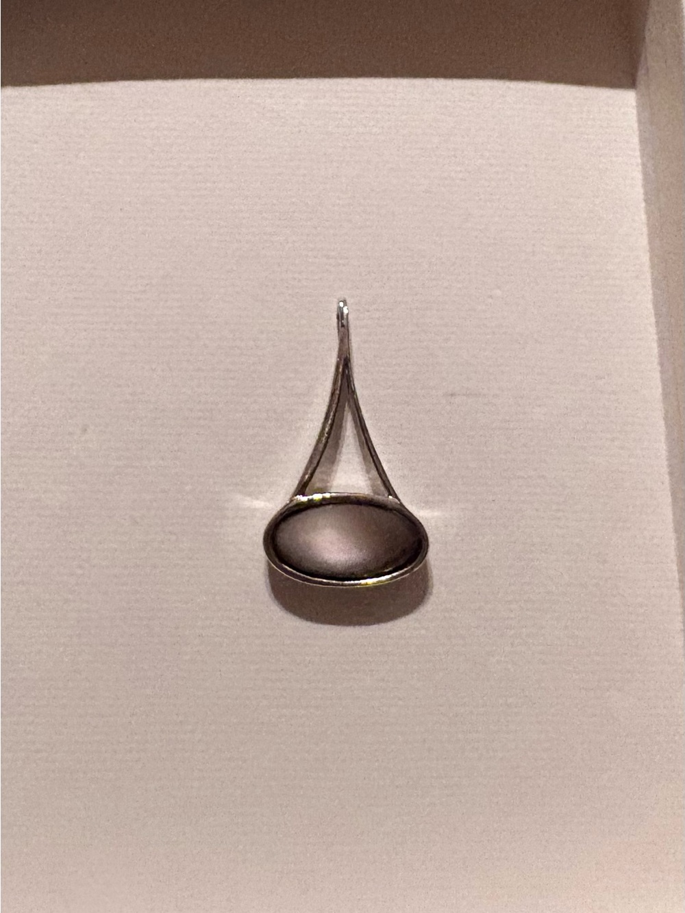 Sarah Coventry Minimalist Silver Pendant with Gray Stone